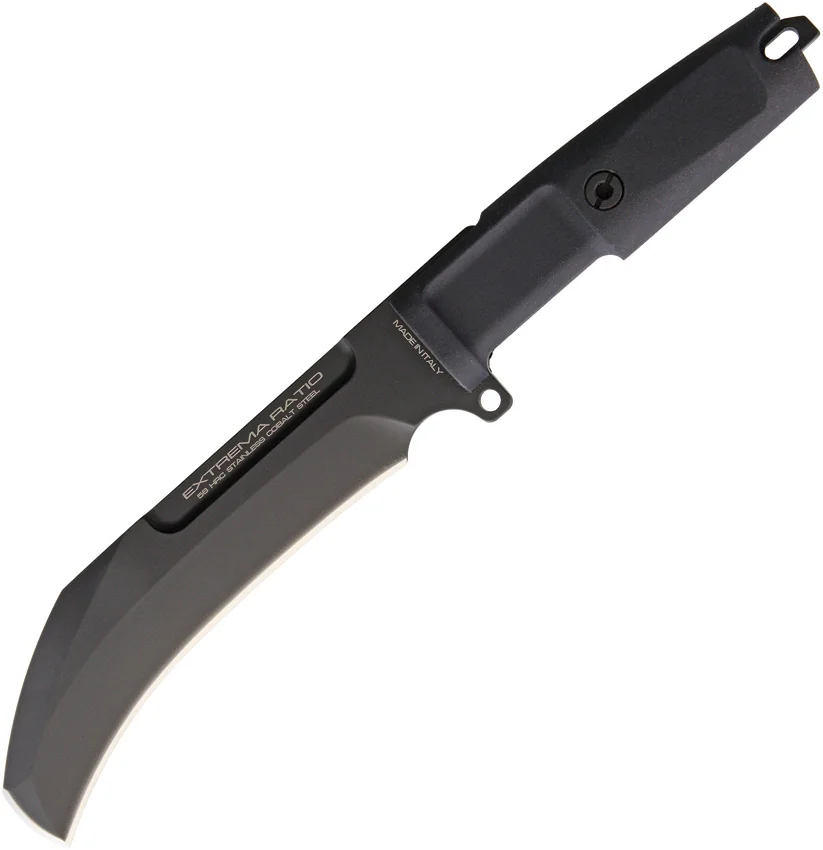 Extrema Ratio Corvo Fixed Blade Knife Black Forprene (7" Black)