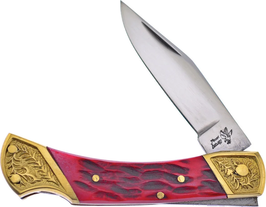 Frost Cutlery Lockback Red Jig Bone