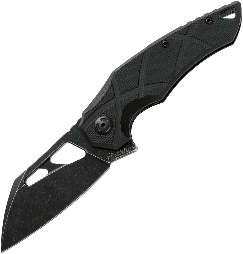 FoxEdge Atrax Flipper Folding Knife Black G10 (3.5" Black SW)