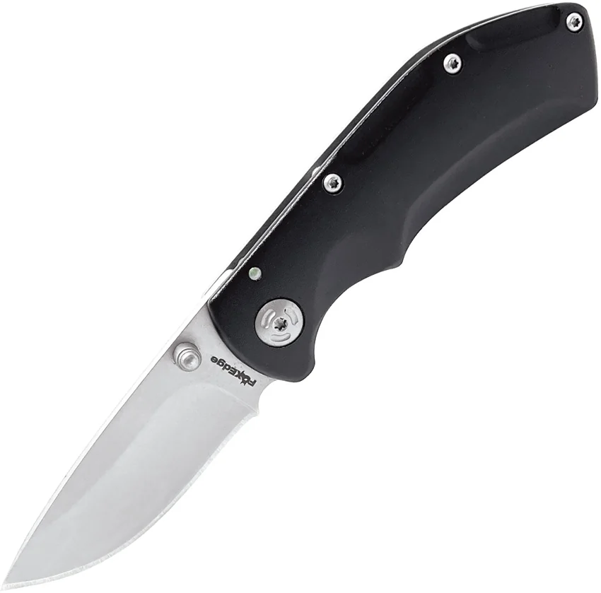 Fox Edge Pop Smoke Frame Lock Knife Black Aluminum (2.55"Satin) FE-041