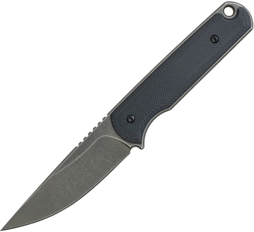 Ferrum Forge Pro Series Lackey Fixed Blade Knife Black G-10 (2.8" Stonewash)
