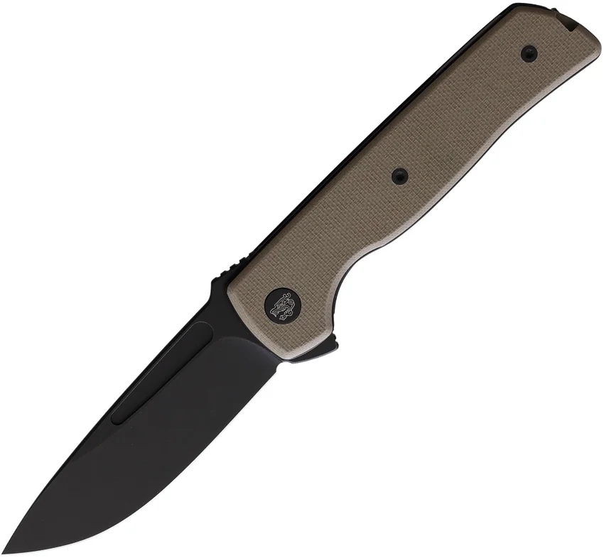 Terzuola Tactical ATCF Lite Liner Lock Knife Tan G-10 (3" Black)