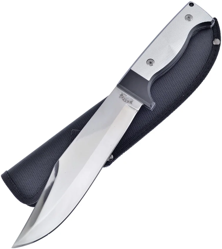 Frost Knight Guard II Fixed Blade Knife Black/Silver Aluminum (7" Mirror)