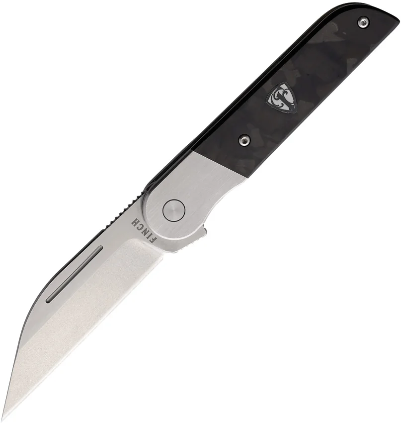 Finch Knife Co. Reciprocity Liner Lock Knife Black Carbon Fiber (3.1" Stonewash)