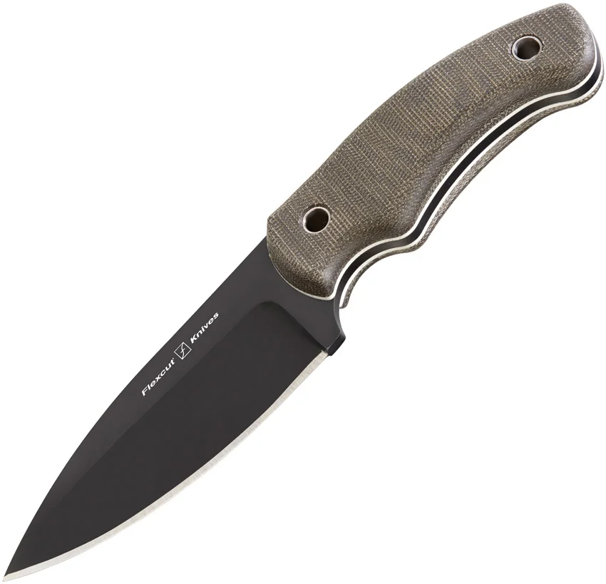 Flexcut Hawthorne Nomad Fixed Blade Knife OD Green Micarta (4.25" Black)
