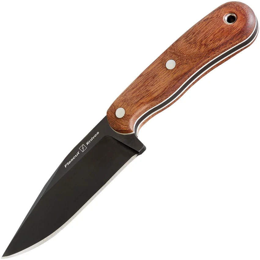 Flexcut Hawthorne Seeker Fixed Blade Sapele Wood (4.00" Black)