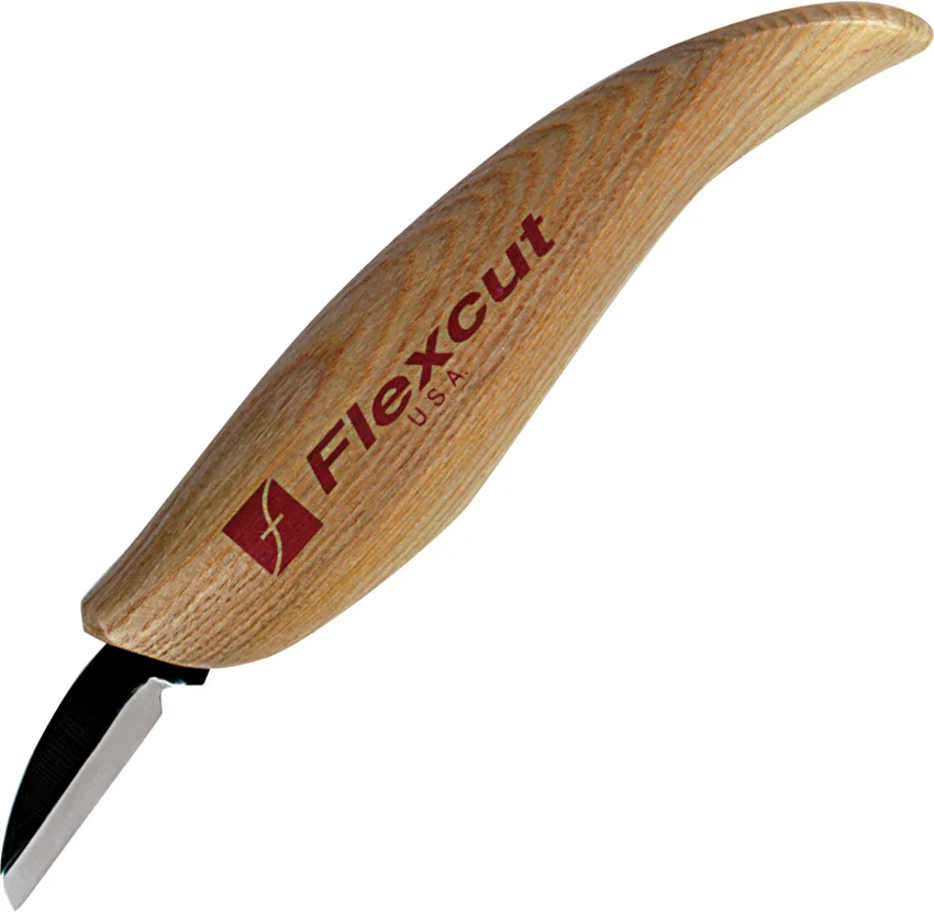 Flexcut Cutting Carving Knife Blond Ash Hardwood (1.50" Two-Tone) KN12