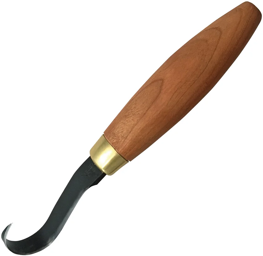 Flexcut Single Bevel Sloyd Hook Carving Knife Brown Cherry Wood (1.50" Black)