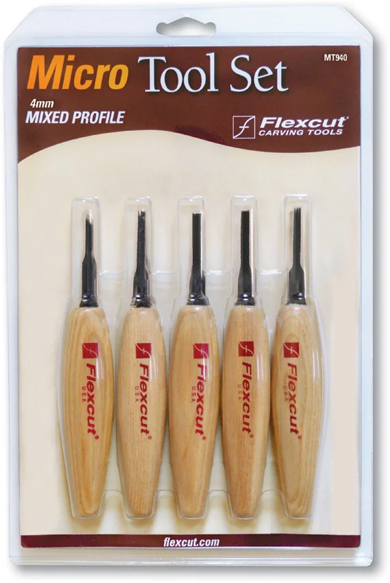 Flexcut 4mm Mixed Profile Micro Tool Set MT940