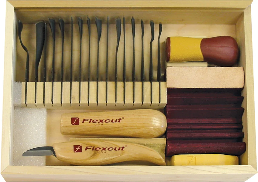 Flexcut Deluxe 21 Piece Starter Carving Craft Knife Set - FLEXSK108