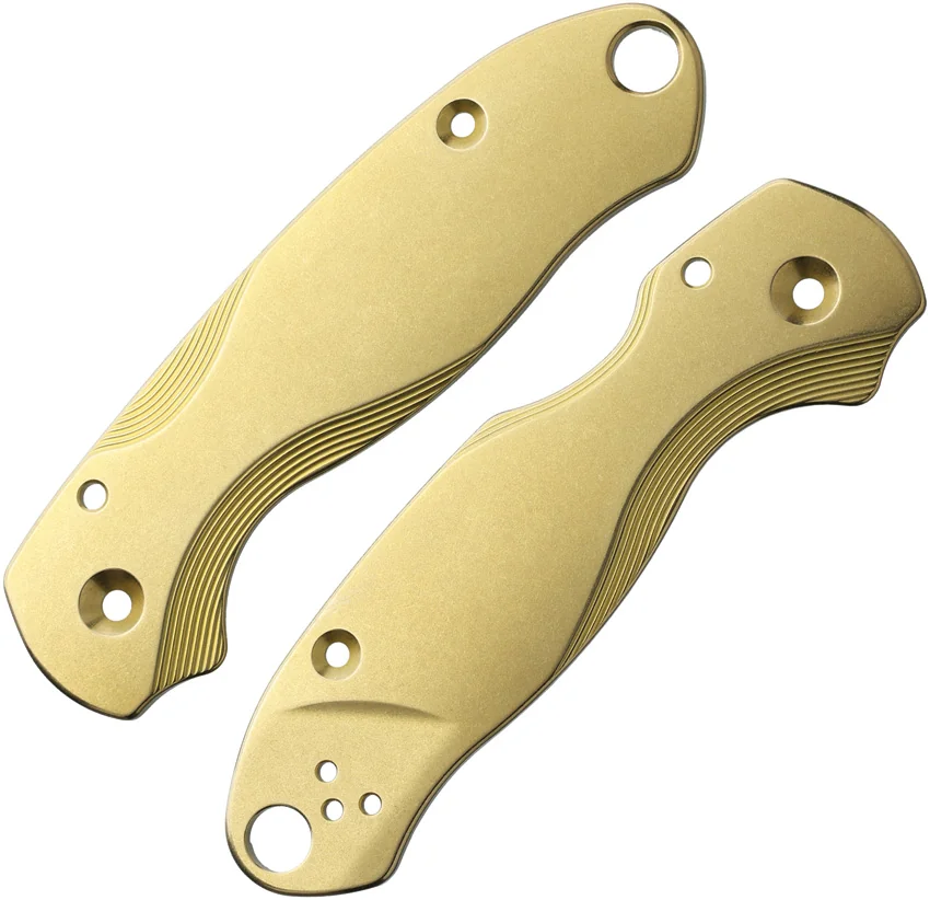 Flytanium Lotus Brass Scales for Spyderco Para3 Knife