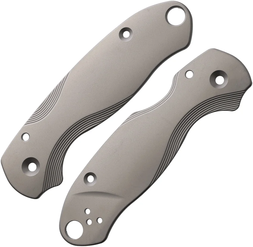 Flytanium Lotus Titanium Scales for Spyderco Para 3 Knife - Blasted