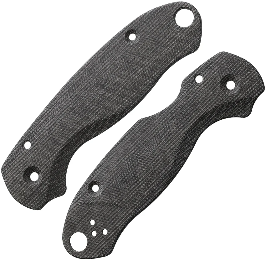 Flytanium Lotus Black Canvas Micarta Scales for Spyderco Para 3 Knife
