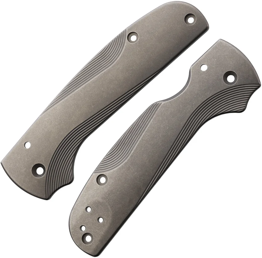 Flytanium Custom Titanium Lotus Scales for Spyderco Shaman - Stonewash