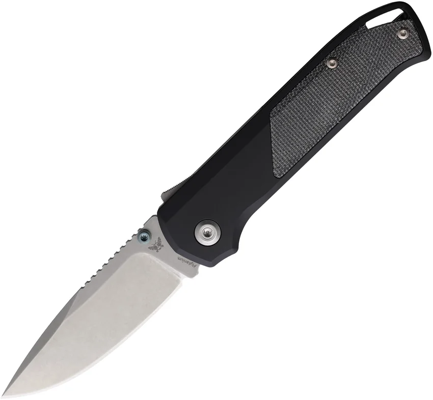 Flytanium Arcade Shark-Lock Knife Black Aluminum w/Black Micarta (3.2" SW)