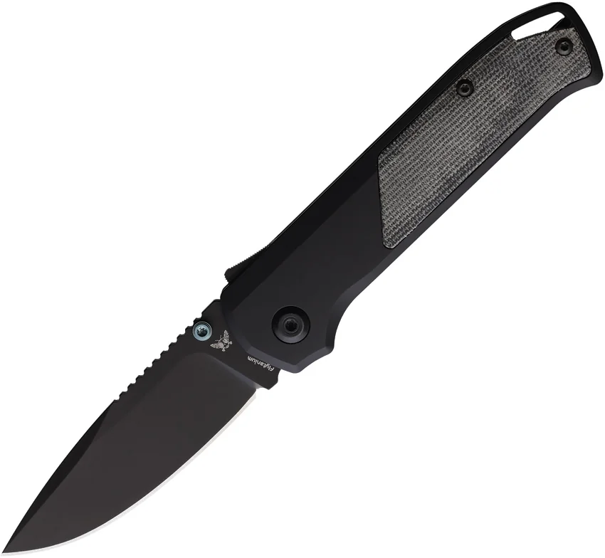 Flytanium Arcade Shark-Lock Knife Black Aluminum w/Black Micarta (3.2" Black)