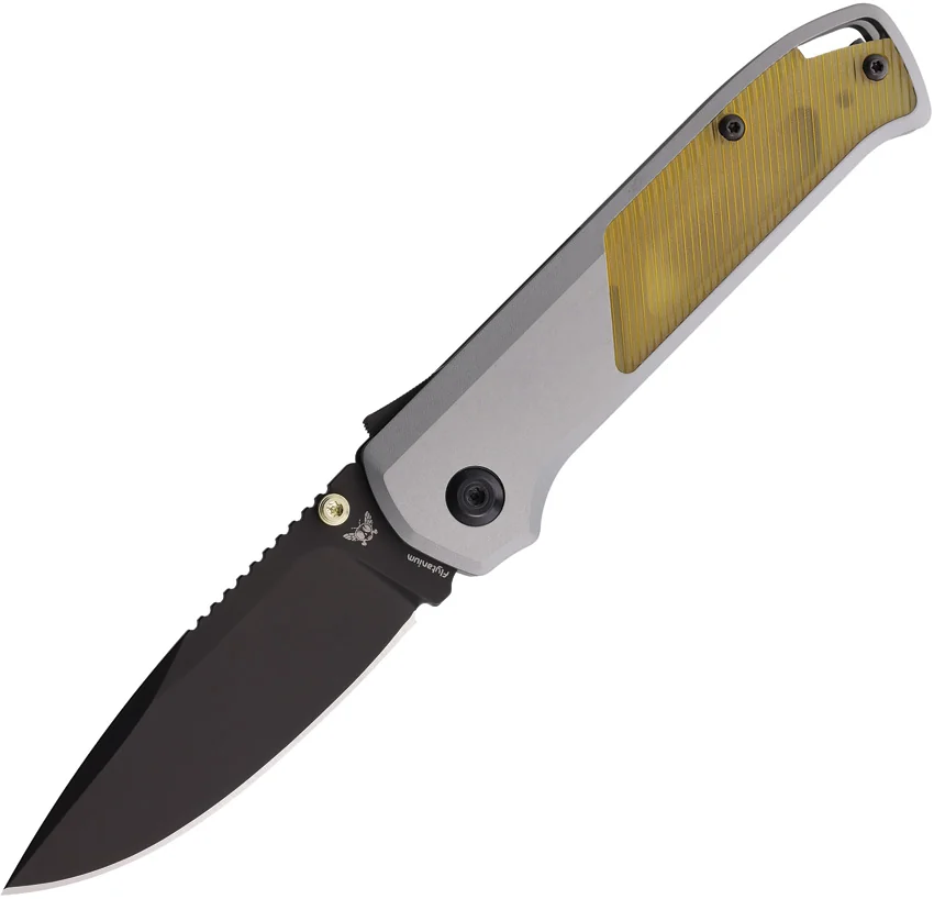 Flytanium Arcade Shark-Lock Knife Gray Aluminum W/Ultem (3.2" Black)
