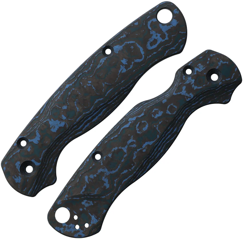 Flytanium CF Lotus Scales for Spyderco Paramilitary 2 - Artic Storm Fat Carbon
