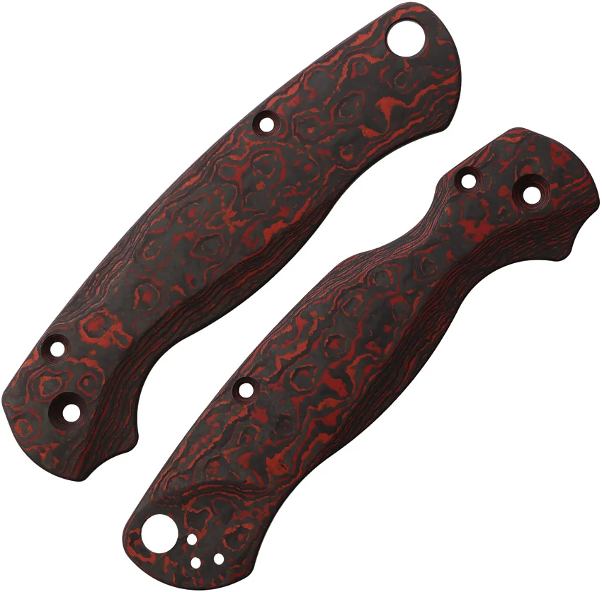 Flytanium CF Lotus Scales for Spyderco Paramilitary 2 - Lava Flow Fat Carbon