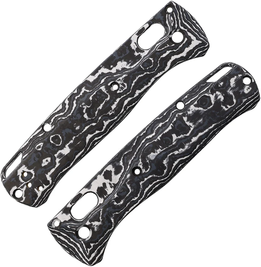 Flytanium Crossfade CF Scales for Benchmade Bugout - White Storm Fat Carbon