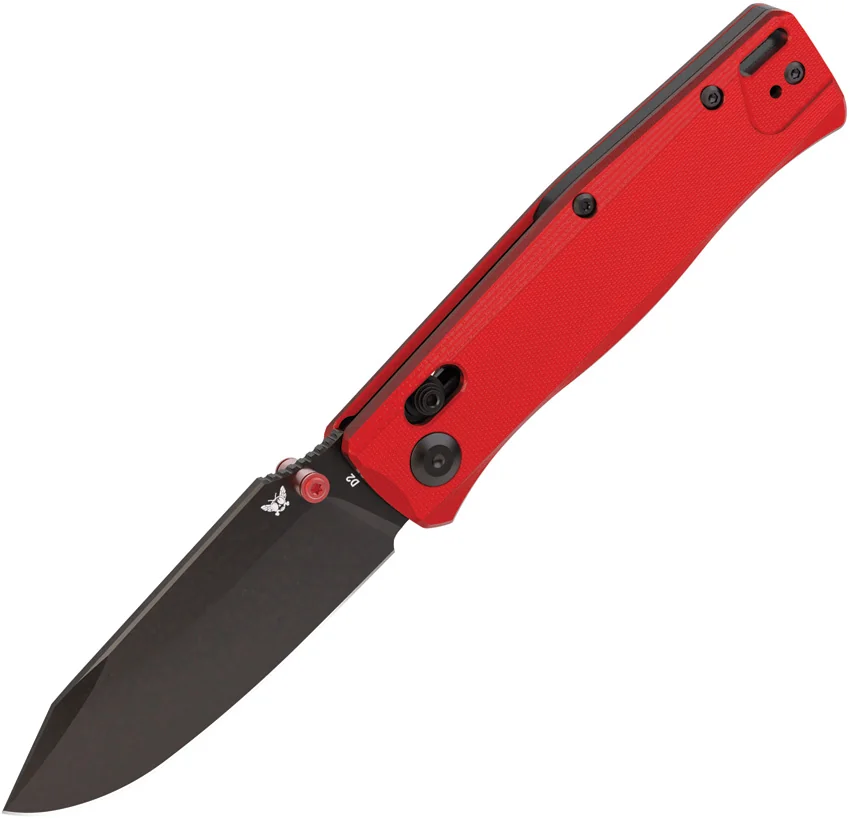 Flytanium BEEF Crossbar Lock Knife Fire Red G-10 (3.5" Black PVD)