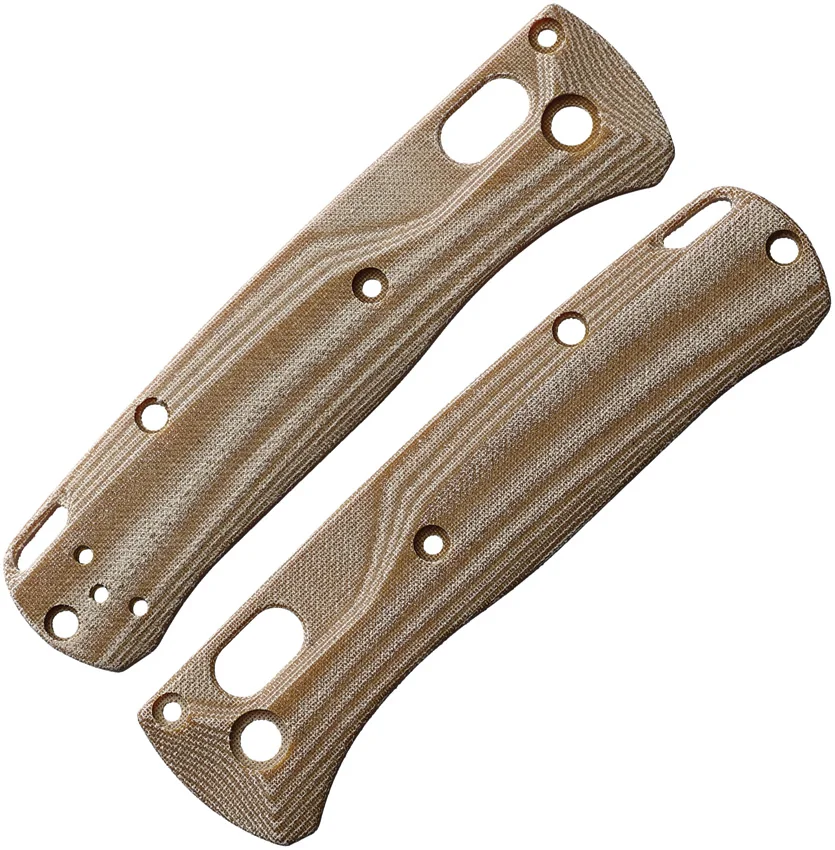 Flytanium Crossfade Scales for Benchmade Mini Bugout - Natural Linen Micarta