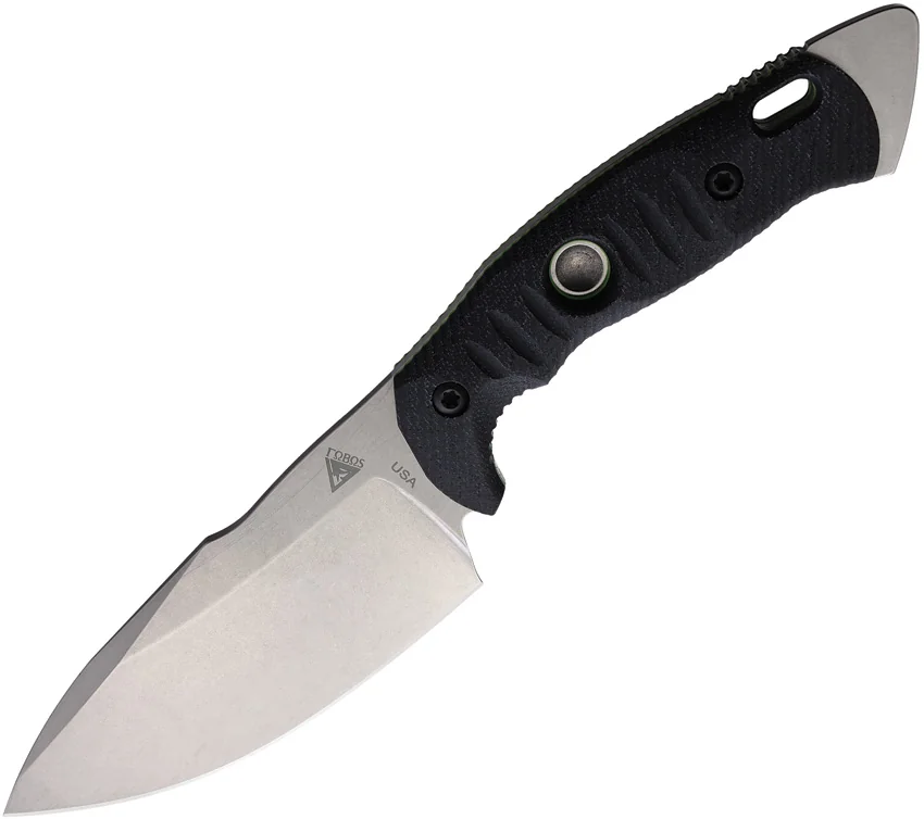Fobos Knives Alaris 3V Fixed Blade Knife Black/Green Micarta (5" Stonewash)