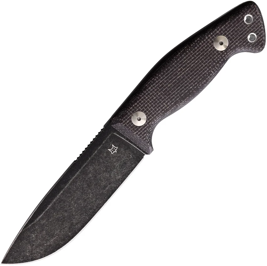 Fox Knives Tokala Fixed Blade Knife Bison Micarta (4.56" Black Stonewash)