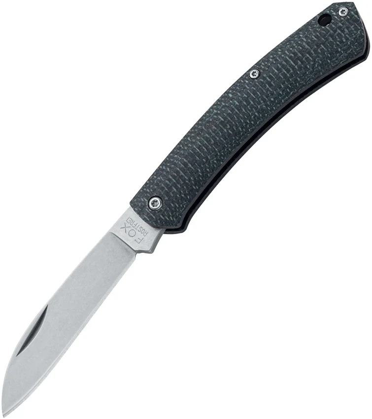 Fox Knives Nauta Slip Joint Knife Black Juta Micarta (3.00" Satin)