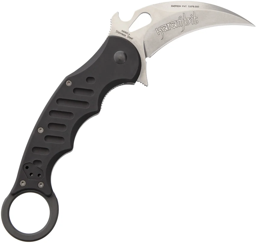 Fox Knives Karambit Folder Knife Black Aluminum (3.2" Stonewash) FX-478SW