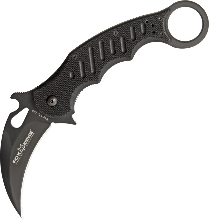 Fox Knives Karambit Folder Knife Black G-10 (3.1" Black) 479