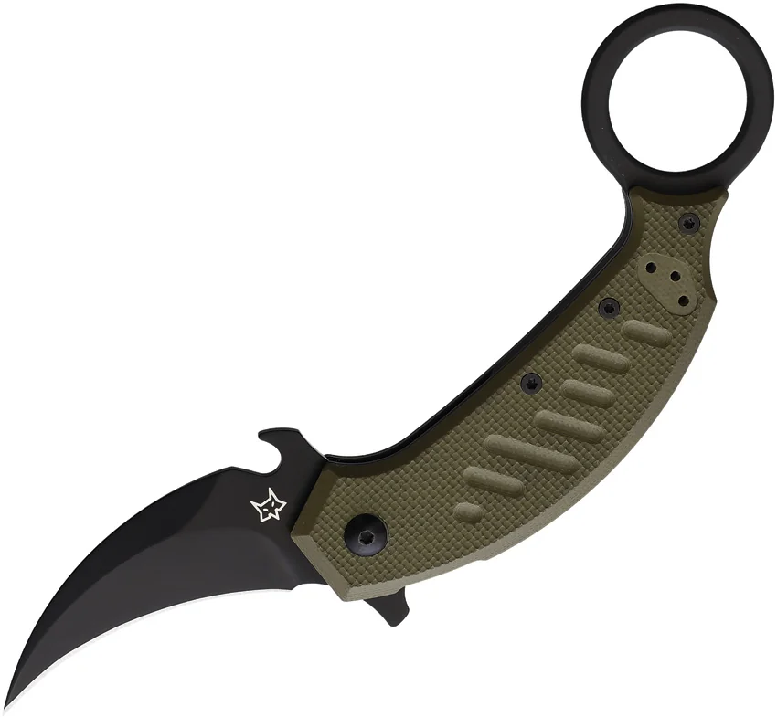 Fox Knives Fox Pikal Liner Lock Knife OD Green G-10 (2.36" Black)