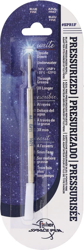 Fisher Space Pen Pressurized Ball Point Refill Cartridge (Blue) SPR1F