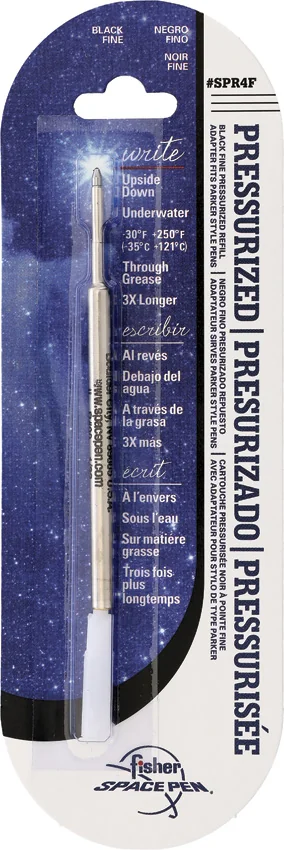 Fisher Space Pen Pressurized Ball Point Refill Cartridge (Black) SPR4F