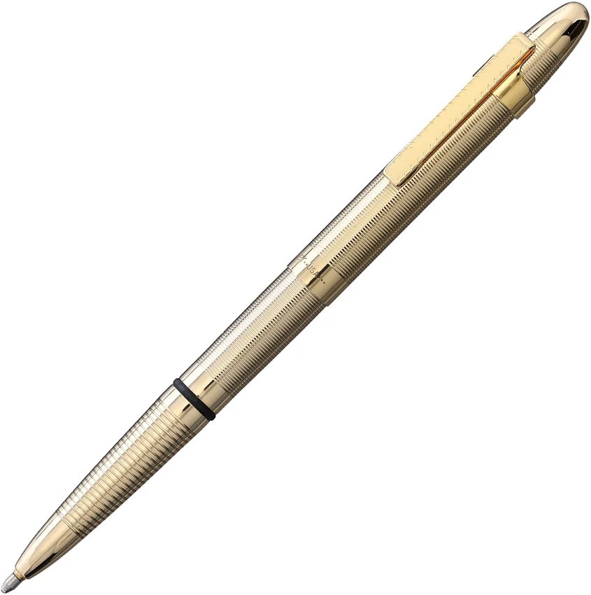Fisher Laquered Brass Bullet Space Pen w/ Pocket Clip 400GGCL