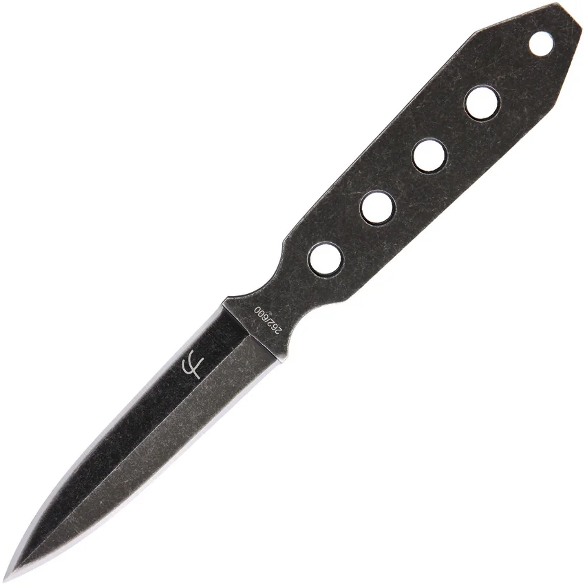 Fred Perrin Le Dague Fixed Blade Knife (3.625" Black Stonewash)