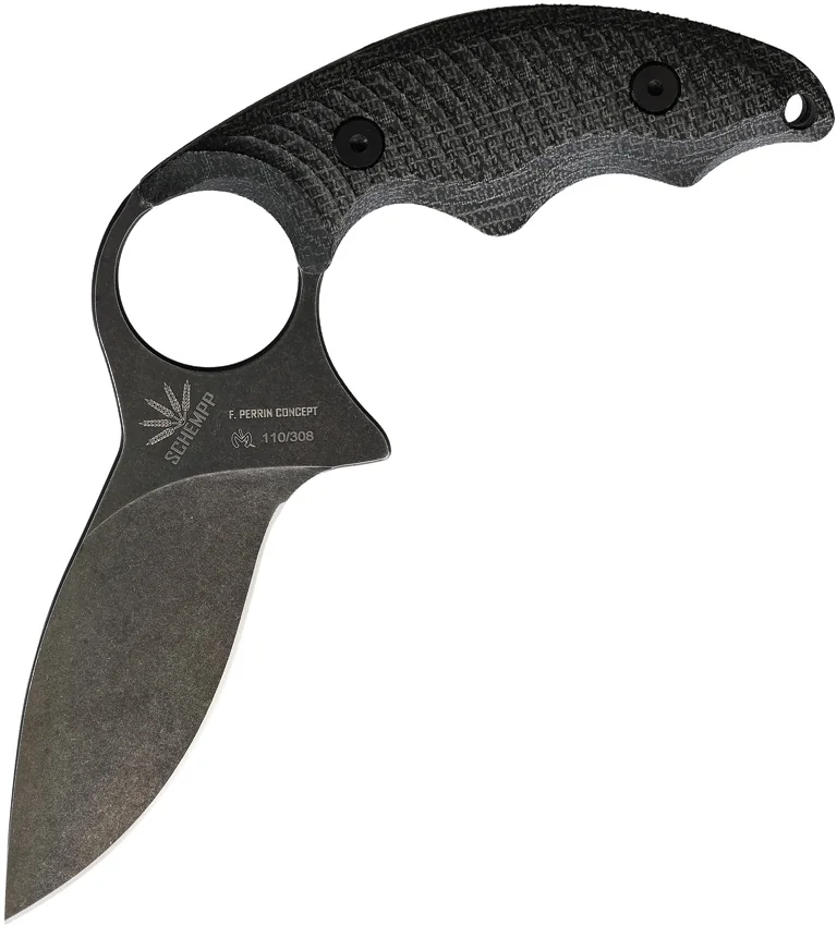 Fred Perrin Interpretation of "La Griffe" Black Micarta (3.5" Black SW) FRD2103