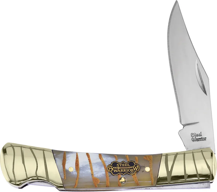 Frost Cutlery Barracuda Lockback Tiger Bone