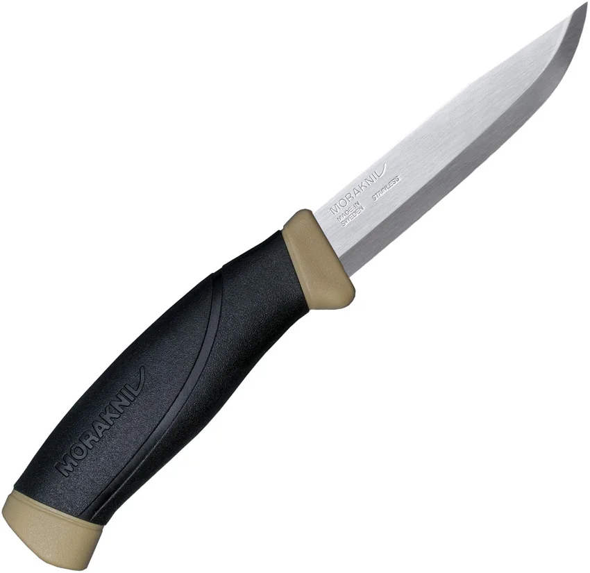 Morakniv Companion Fixed Blade Knife Black/Desert Tan (4" Satin)