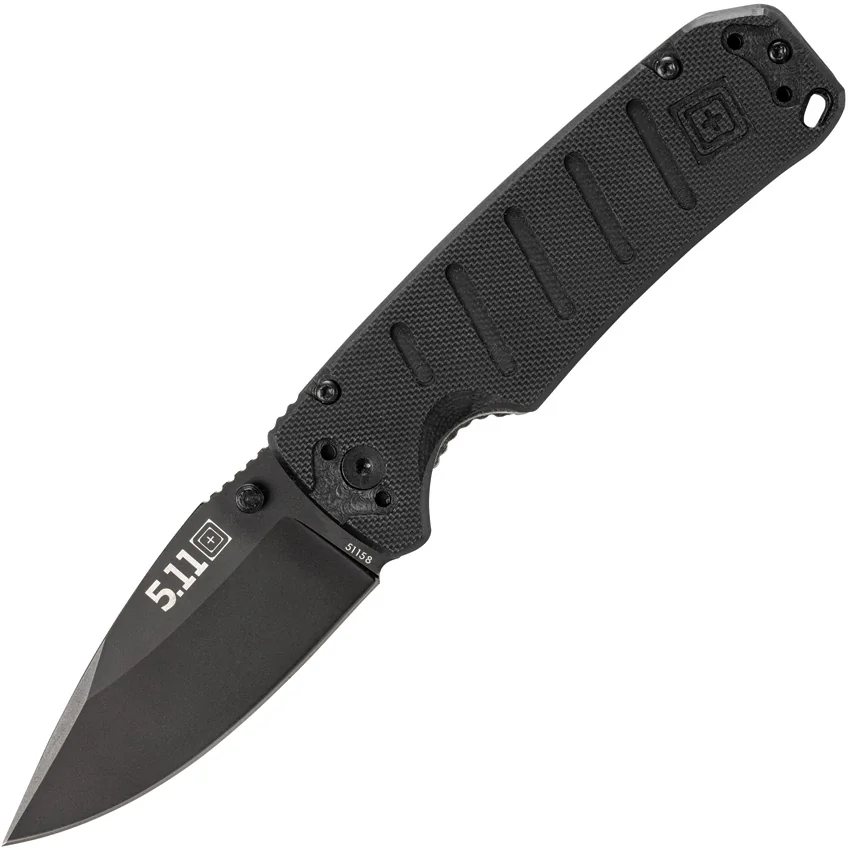 5.11 Tactical Ryker DP Mini Liner Lock Knife Black G-10 (3" Black D2)