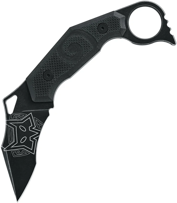 Fox Knives Moa Fixed Blade Knife Black G-10 (2.76" Black Stonewash) FX651