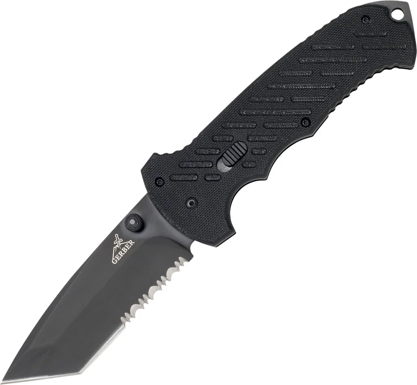 Gerber 06 FAST Knife Spring Assisted (3.8" Black Serr) 30-000118