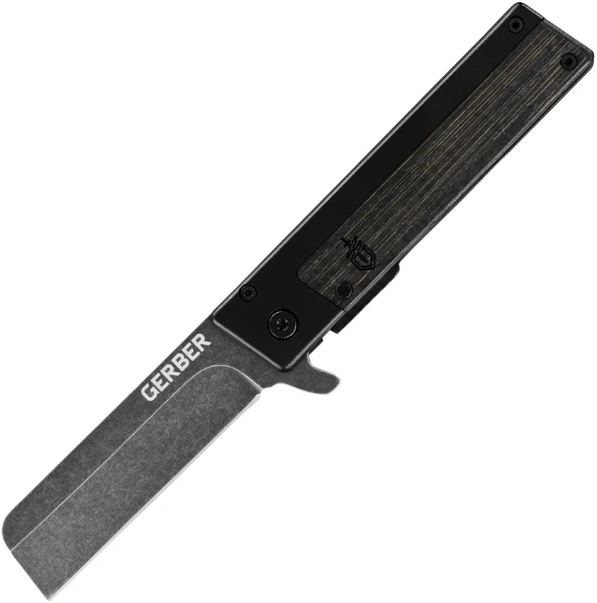 Gerber Quadrant Frame Lock Knife Black Bamboo (2.8" Black Stonewash)