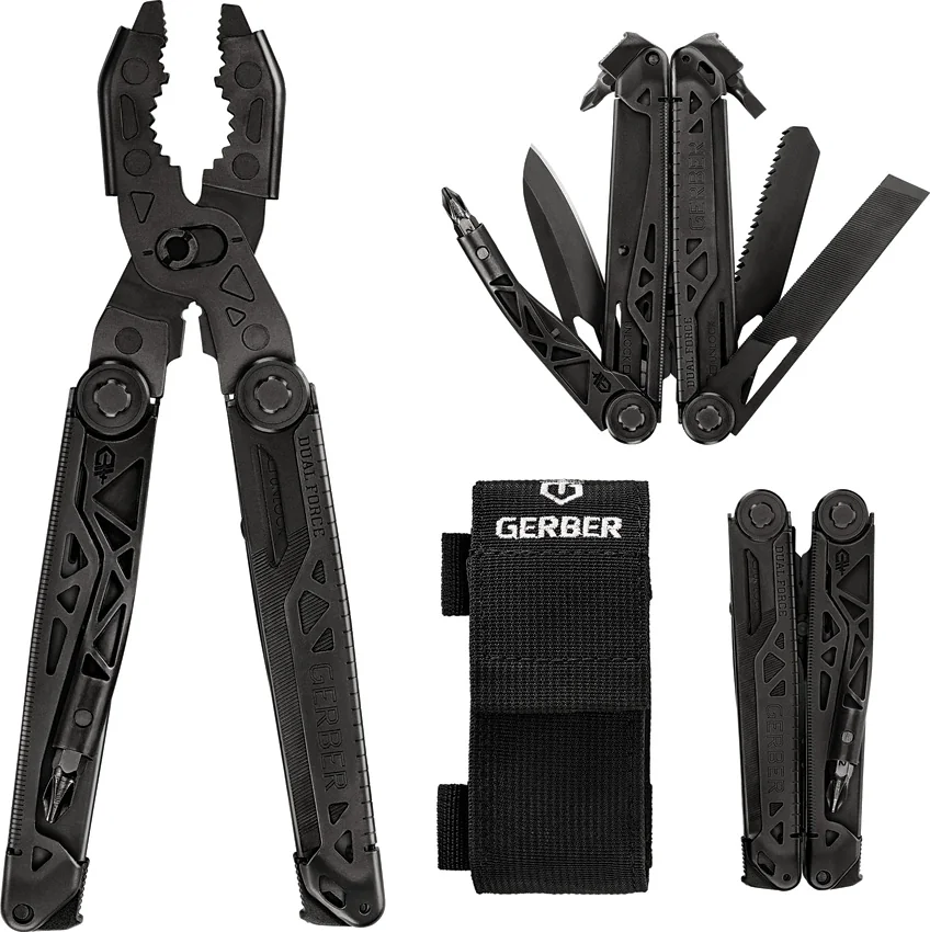 Gerber Dual-Force Multi-Tool Pliers Black (12-in-1)