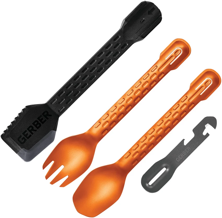 Gerber ComplEAT 4PC Lightweight Utensil Set (Burnt Orange/Black/Gray ) G1068123
