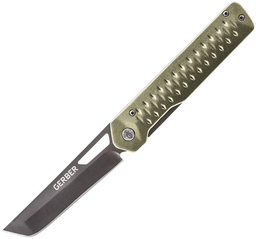 Gerber Ayako Frame Lock Knife Green Aluminum (3.5" Gray) 30-001690