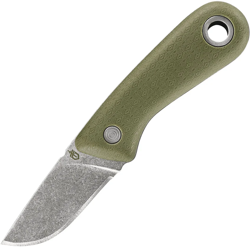 Gerber Vertebrae Fixed Blade Knife Green GRN (2.4" Stonewash)