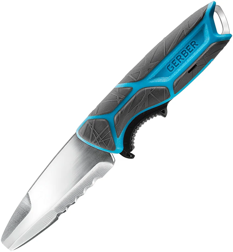 Gerber CrossRiver Fixed Blade Knife Blue Polymer (3" Satin)