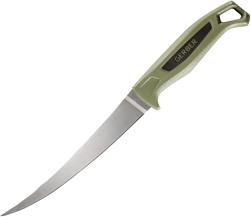 Gerber Ceviche Fillet Fixed Blade Knife Green Polymer (7" Stonewash)