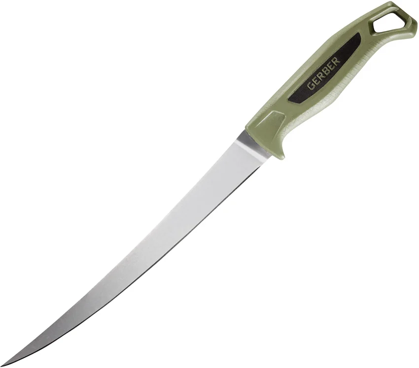 Gerber Ceviche Fillet Fixed Blade Knife Green Polymer (9" Stonewash)